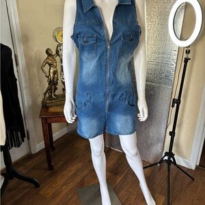 VIP Denim Sleeveless Romper